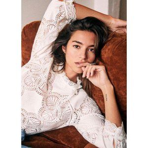 NWOT Sezane Bacall Blouse in Ecru, FR36/US4